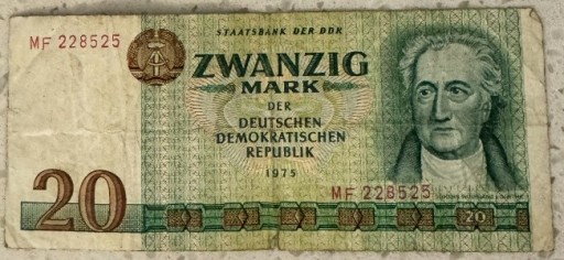 Zdjęcie oferty: Banknot 20 Marek DDR 1975 MF 228525