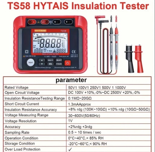 Zdjęcie oferty: Miernik rezystancji izolacji Hytais TS58