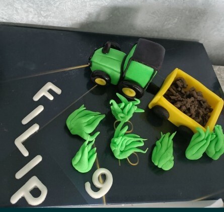Zdjęcie oferty: Zestaw traktor z masy cukrowej na tort 