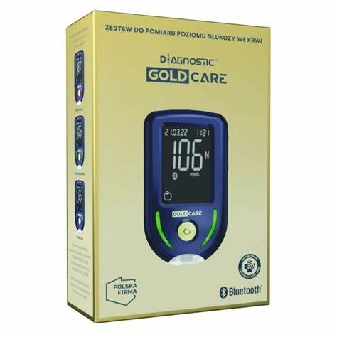 Zdjęcie oferty: Glukometr DIAGNOSTIC Gold Care+50 pasków+100 igieł