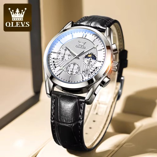 Zdjęcie oferty: zegarek meski naręczny klasyczny skórzany srebrny