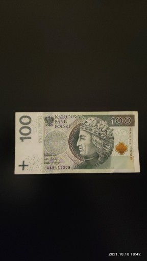 Zdjęcie oferty: Unikatowe oryginalne banknoty 100 zł z serii AA 