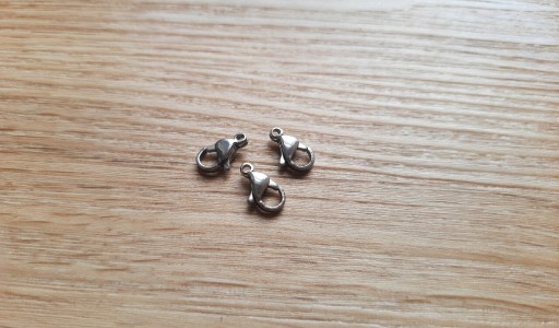 Zdjęcie oferty: Karabinczyk stal chirurgiczna 12x7mm (ciemny srebrny) 3 szt