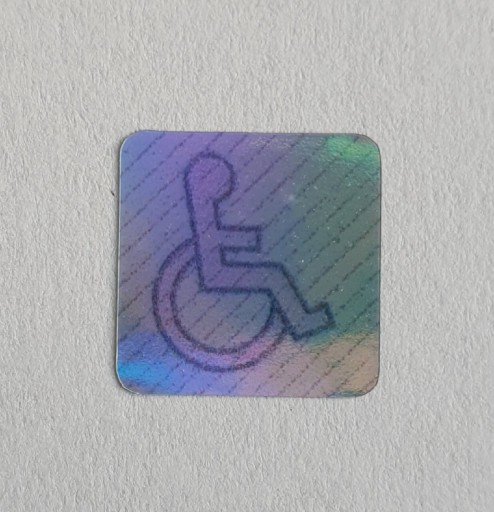 Zdjęcie oferty: Naklejka wózka inwalidzkiego, hologram inwalidy