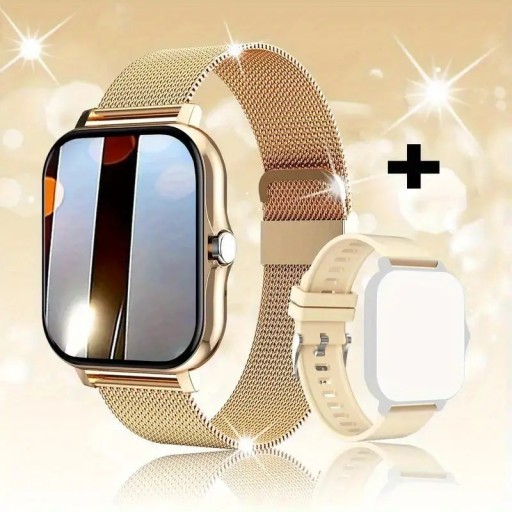 Zdjęcie oferty: Smartwatch zloty rozowy zegarek bransoletka pasek