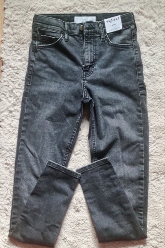Zdjęcie oferty: Topshop Jamie szare wysokistan jeans rurki w25 l32