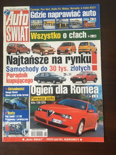 Zdjęcie oferty: Auto Świat 8/2002 (20.02.2002)