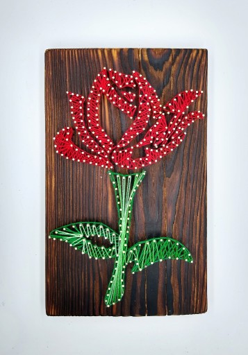 Zdjęcie oferty: Czerwona róża obraz string art