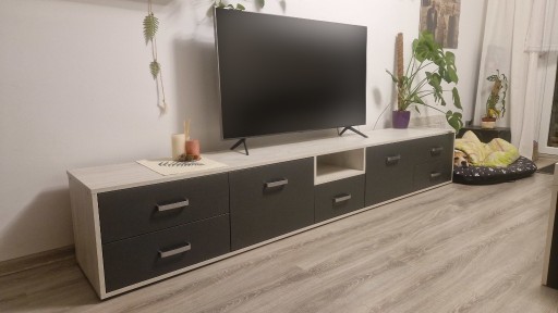 Zdjęcie oferty: Szafka pod telewizor 270x45x45 biały dąb antracyt