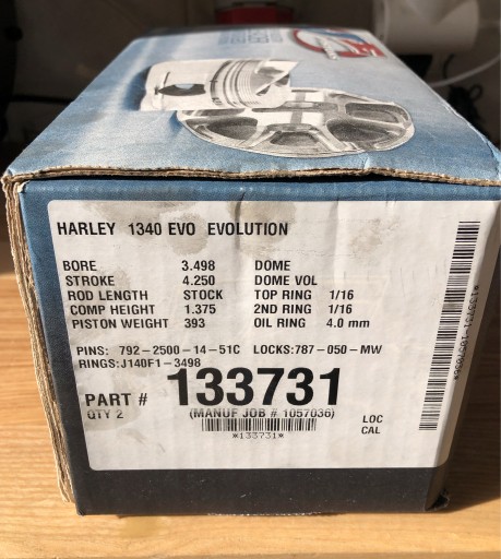 Zdjęcie oferty: Harley EVO 1340 JE Tłoki z pierścieniami 