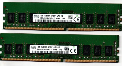 Zdjęcie oferty: PAMIĘĆ RAM 8GB (2x4GB) DDR4 DIMM 2133MHz PC4 