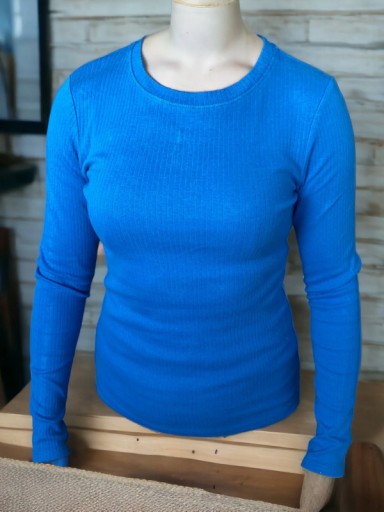 Zdjęcie oferty: Niebieska bluzka prążek na długi rękaw cienka r. S