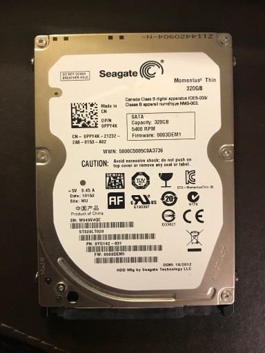 Zdjęcie oferty: SEAGATE ST320LT020 320GB SATA II 5.4k 16MB 2.5''