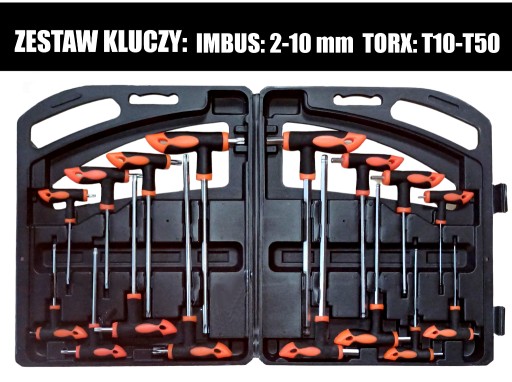 Zdjęcie oferty: Klucze imbus 2-10 mm + Torx T10-T50, 16 szt