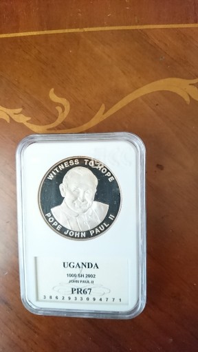 Zdjęcie oferty: JAN PAWEŁ II 1000 SHILLINGS 2002 UGANDA AG