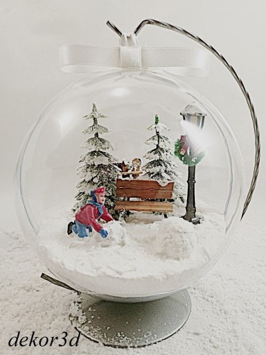 Zdjęcie oferty: Bombka 3d duża 15 cm zimowa dekoracja święta 