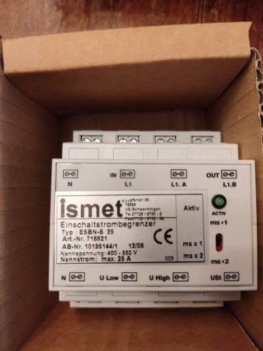 Zdjęcie oferty: ISMET 718821 ogranicznik prądu rozruch ESBN-S 25