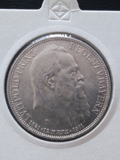 Zdjęcie oferty: Moneta 3 marki 1911 D Bawaria