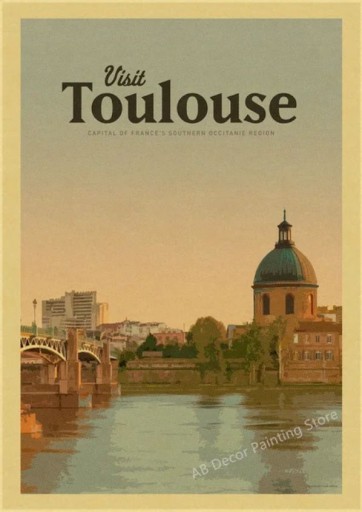 Zdjęcie oferty: PIĘKNY plakat vintage TULUZA Francja