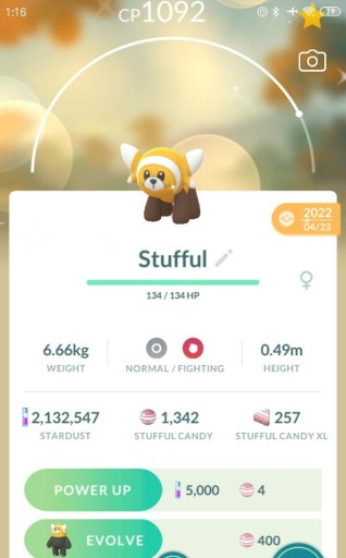 Zdjęcie oferty: Pokemon go Shiny Stufful WymianaTrade 30 days