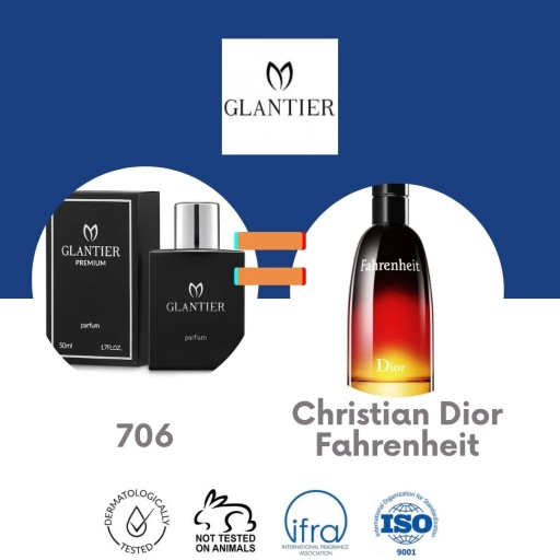Zdjęcie oferty: GLANTIER 706 Odpowiednik Christian Dior Fahrenheit