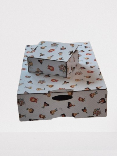 Zdjęcie oferty: Zestaw 2 ozdobnych pudełek MDF do samodzielnego złożenia – motyw dziecięcy 