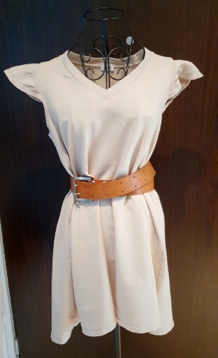 Zdjęcie oferty: Bawełniana sukienka S M 36 38 krótki rękaw falbank