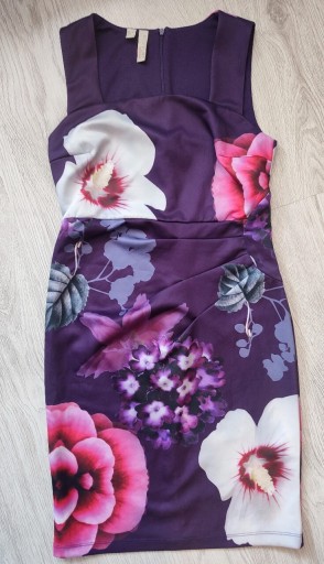 Zdjęcie oferty: Sukienka kwiaty fiolet Bonprix Bodyflirt 36/38