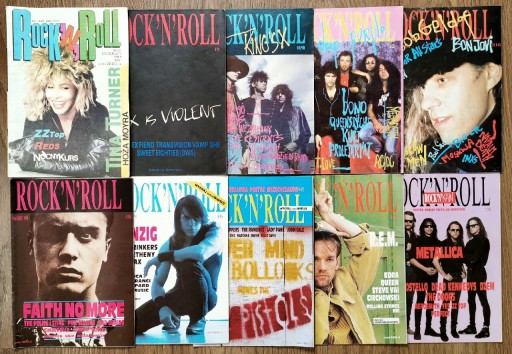 Zdjęcie oferty: ROCK'N'ROLL  magazyn 1990/91 - 10 numerów  komplet
