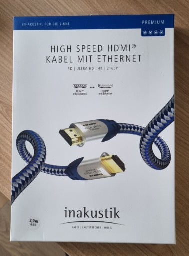 Zdjęcie oferty: Przewód HDMI-HDMI Premium INAKUSTIK - 2m