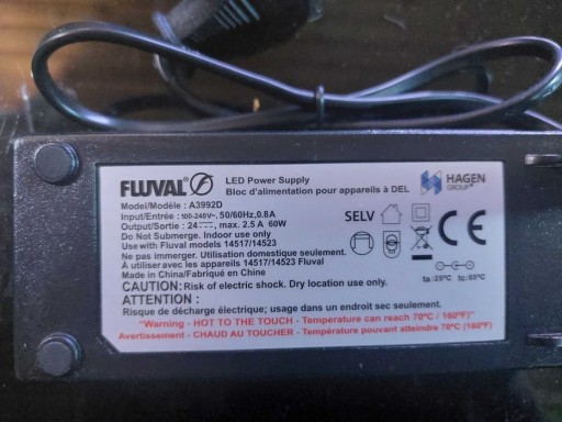 Zdjęcie oferty: Fluval  zasilacz 60W do belek LED Plant i Marine 