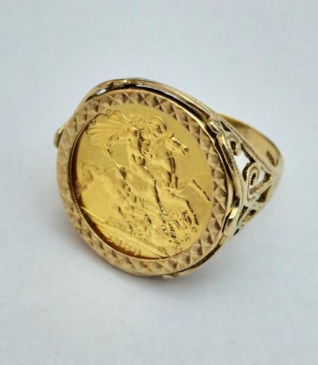 Zdjęcie oferty: Złoty sygnet, biżuteria numizmatyczna