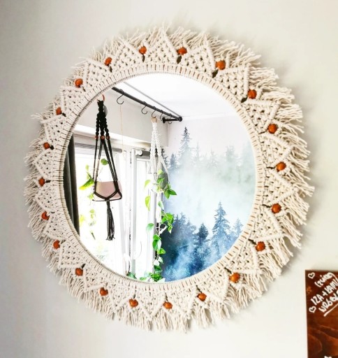 Zdjęcie oferty: Lustro mandala dekoracja boho makrama 70 cm