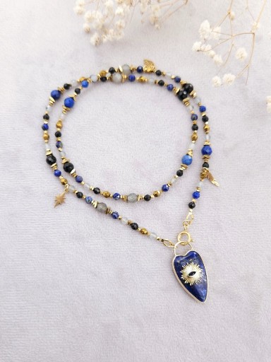 Zdjęcie oferty: Naszyjnik Nébula - lapis lazuli, labradoryt, turmalin - UNIKAT 