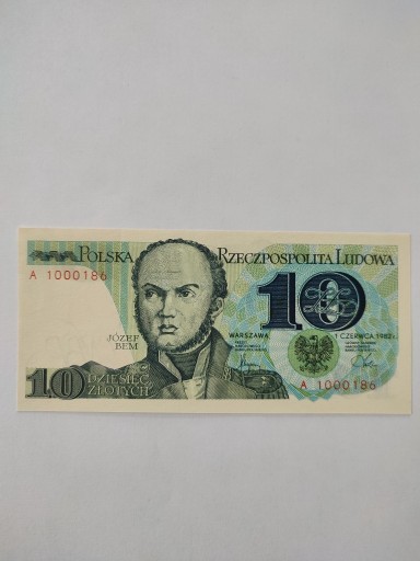 Zdjęcie oferty: banknot PRL 10 zł seria A 1982 R