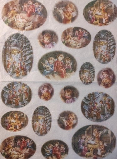 Zdjęcie oferty: Decomania Papier Ryżowy 33x48  Anioł Święta 