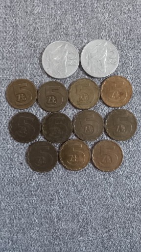 Zdjęcie oferty: 5 zł złotych 1959 - 1988 Zestaw 13 szt Rybak