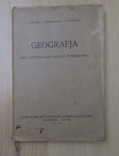 Zdjęcie oferty: Geografja A. Malicki 1935 r.