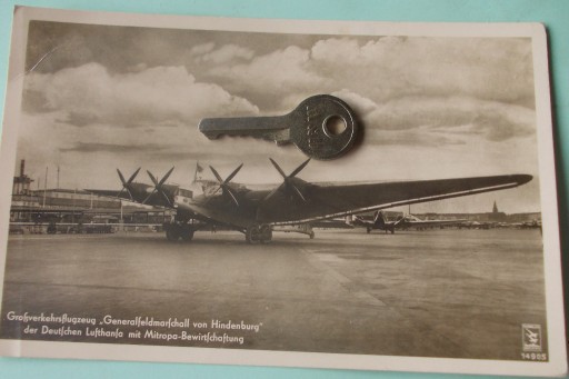 Zdjęcie oferty: 128) Pocztówka samolot, Hindenburg, 1938r.