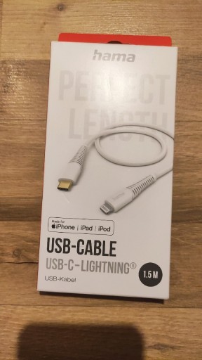 Zdjęcie oferty: Kabel usb c Lightning 1.5m hama