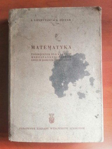 Zdjęcie oferty: Matematyka Podręcznik dla klasy XI - z 1970 roku