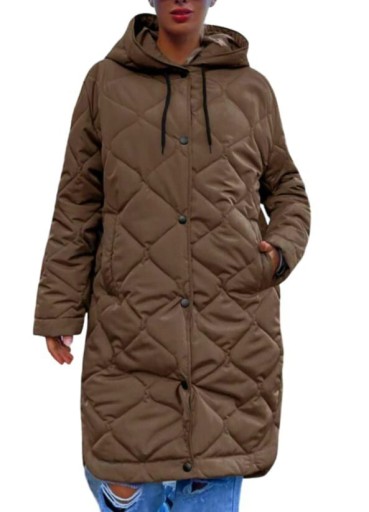 Zdjęcie oferty: Płaszcz kurtka damska pikowana Wiosna M L Brąz 