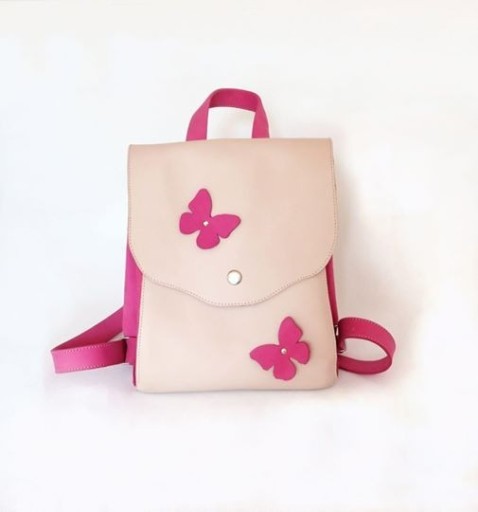 Zdjęcie oferty: Plecak skórzany dwukomorowy różowy