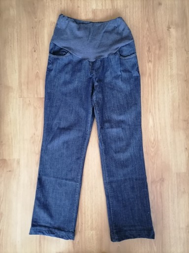 Zdjęcie oferty: Spodnie jeansowe ciążowe ciemnoniebieskie roz. 44