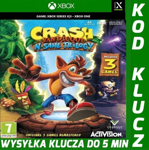 Zdjęcie oferty: Crash Bandicoot N. Sane Trilog XBOX I SERIES KLUCZ