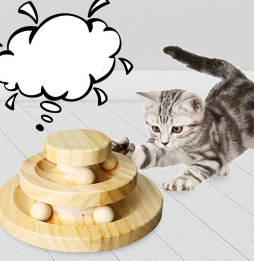 Zdjęcie oferty: Drewniana zabawka dla kota interakcyjna 