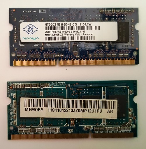 Zdjęcie oferty: Pamięć RAM do laptopa DDR3 (2x2GB) 4GB