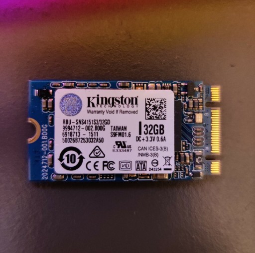 Zdjęcie oferty: Kingston Dysk SSD 32GB M.2 SATA III MLC 2242