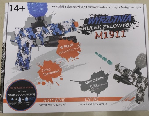 Zdjęcie oferty: Wyrzutnia kulek żelowych Gel Striker M1911