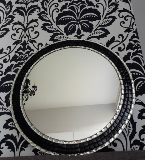 Zdjęcie oferty: Lustro glamour kryształki czarne 55 60 70 80cm